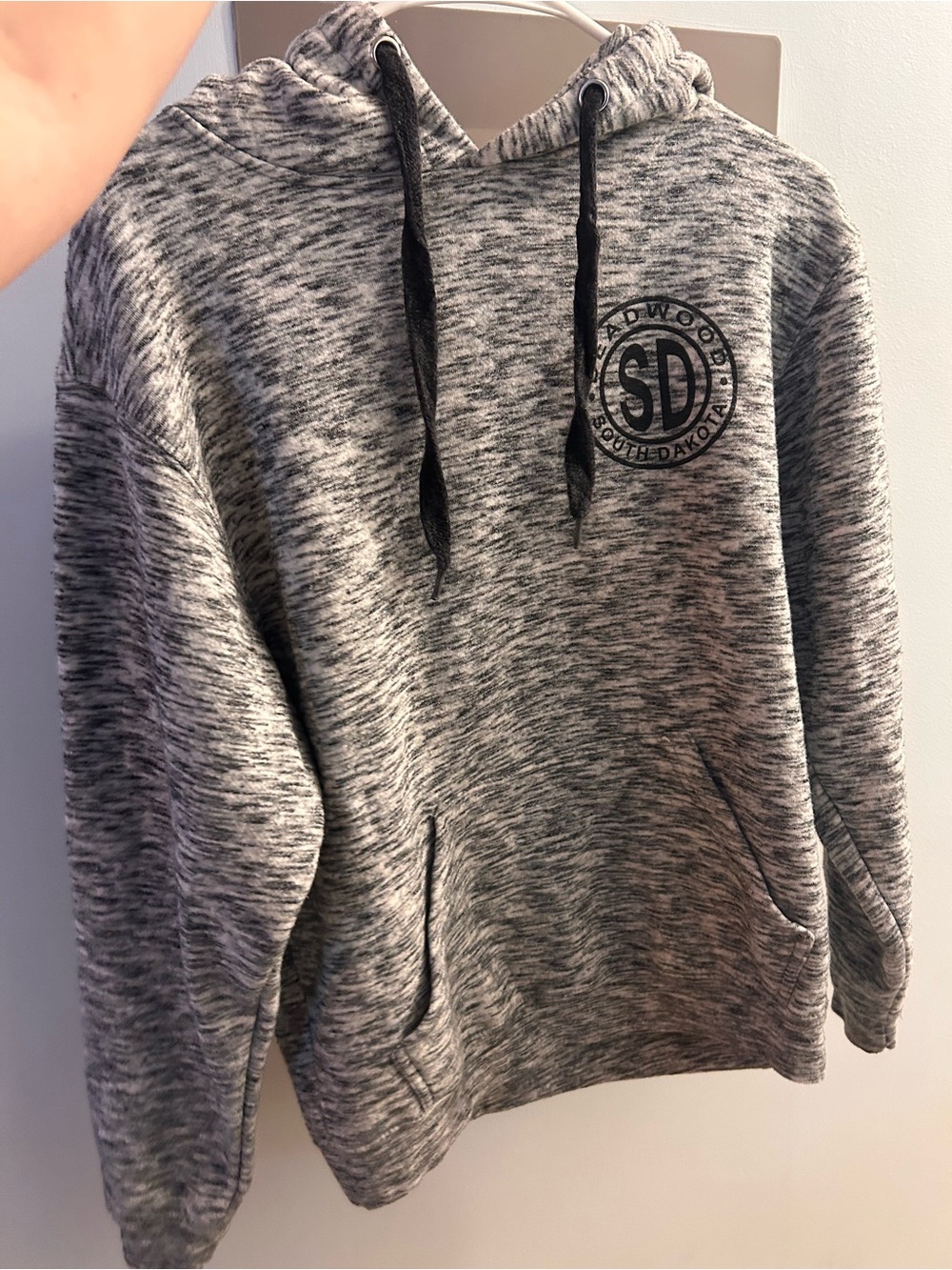 Gray Marled Hoodie Sweatshirt with SD Crest